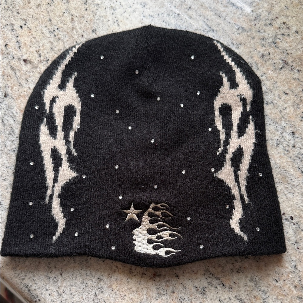 Hellstar rhinestone beanie hat cap streetwear